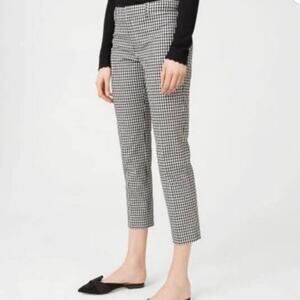 Club Monaco checker plaid pants, cropped ankle, black & white, size 6